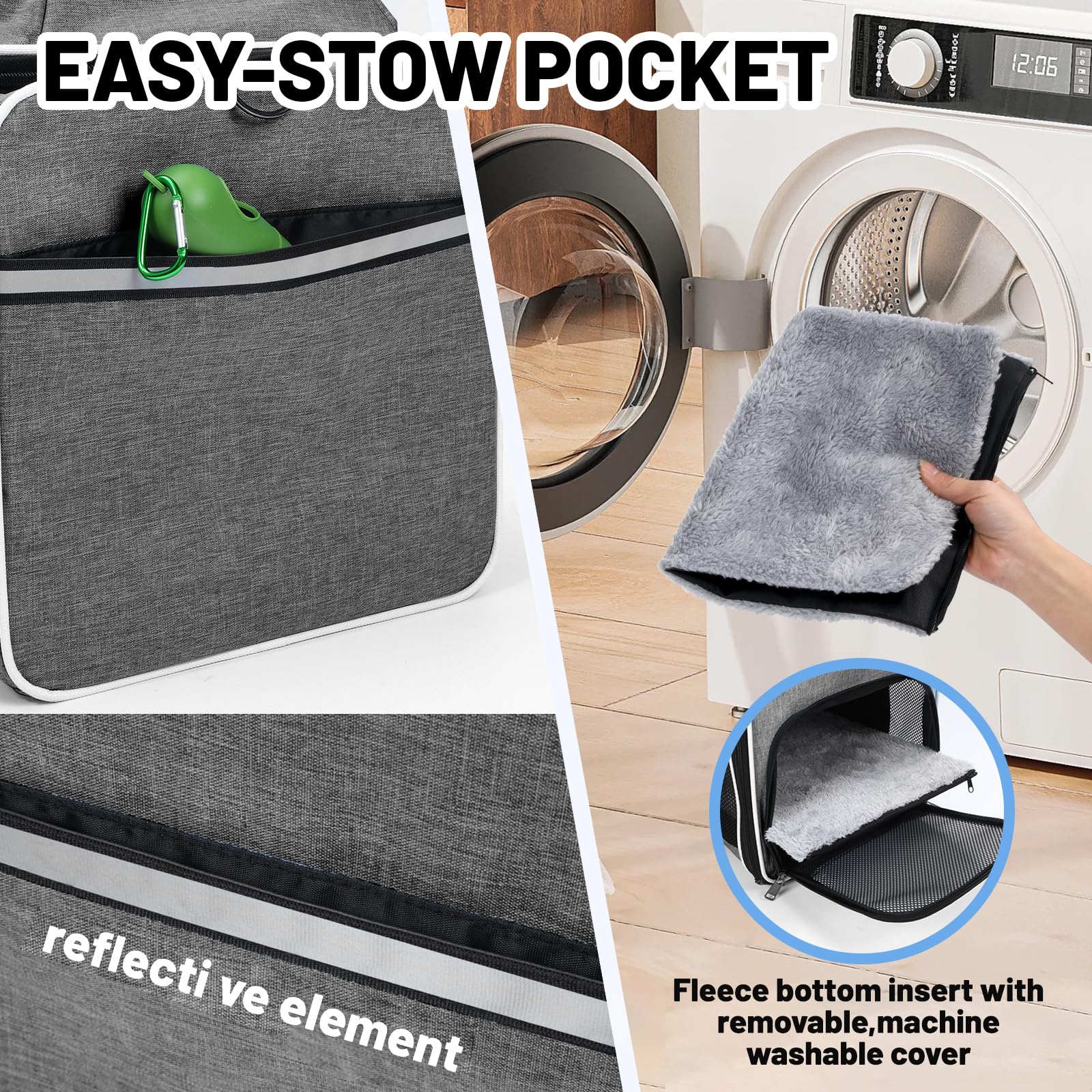 PAPZER transportín gato uso múltiple: ideal para coche, tren y visitas al veterinario.