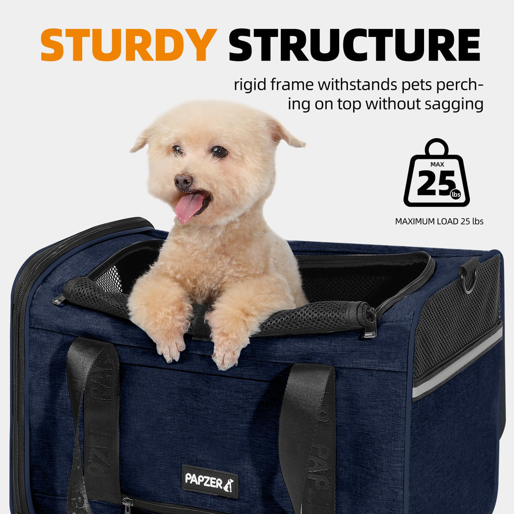PAPZER cierres-seguridad-bloqueo-de-apertura evita que la mascota abra desde dentro en azul marino.