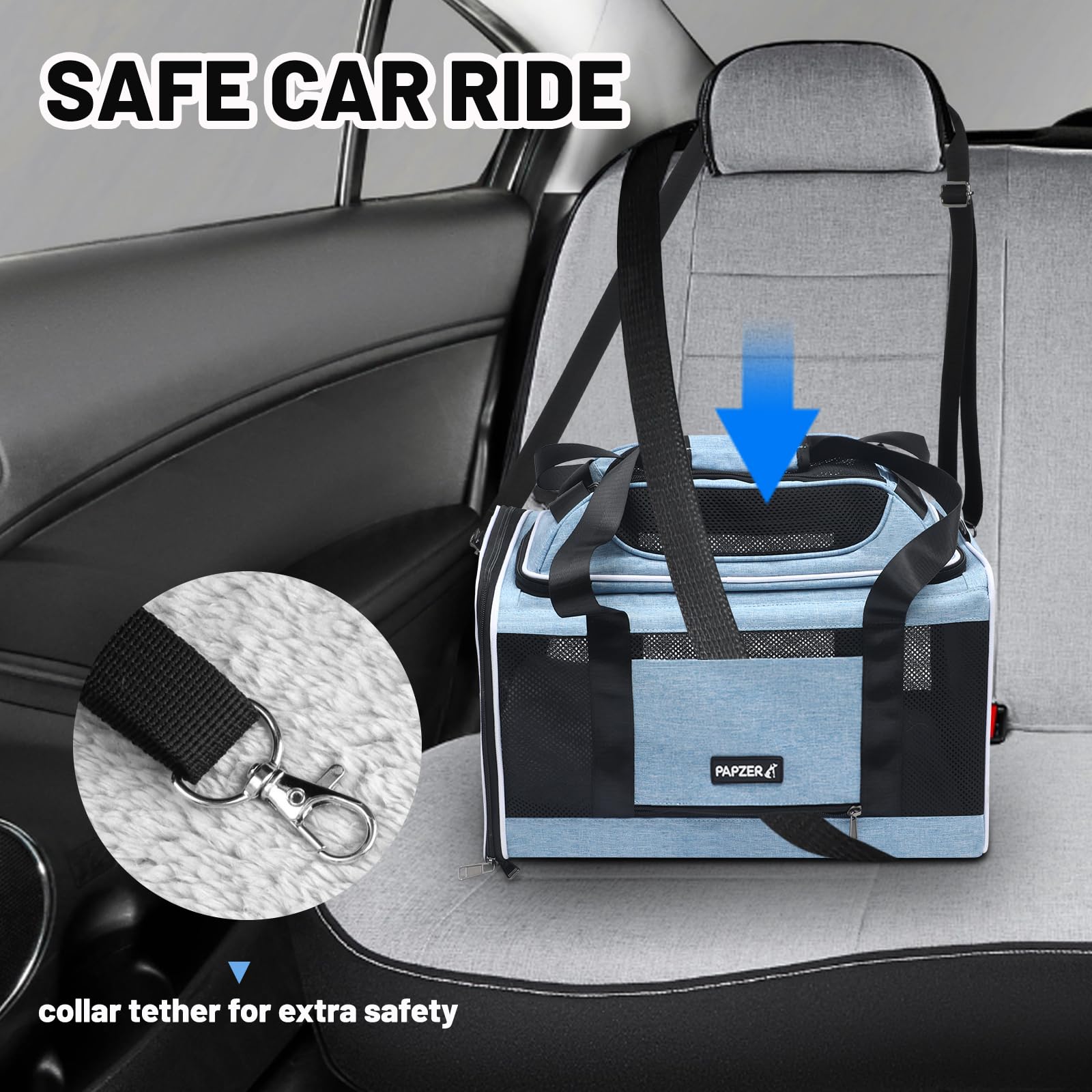 PAPZER transporte cómodo con correa ajustable y asa para viaje