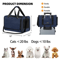 PAPZER cortina-privacidad-transportin-gato ayuda a calmar a tu mascota en ruta en azul marino.