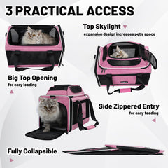 PAPZER transportín para gato con mallas de aireación para ventilación óptima.