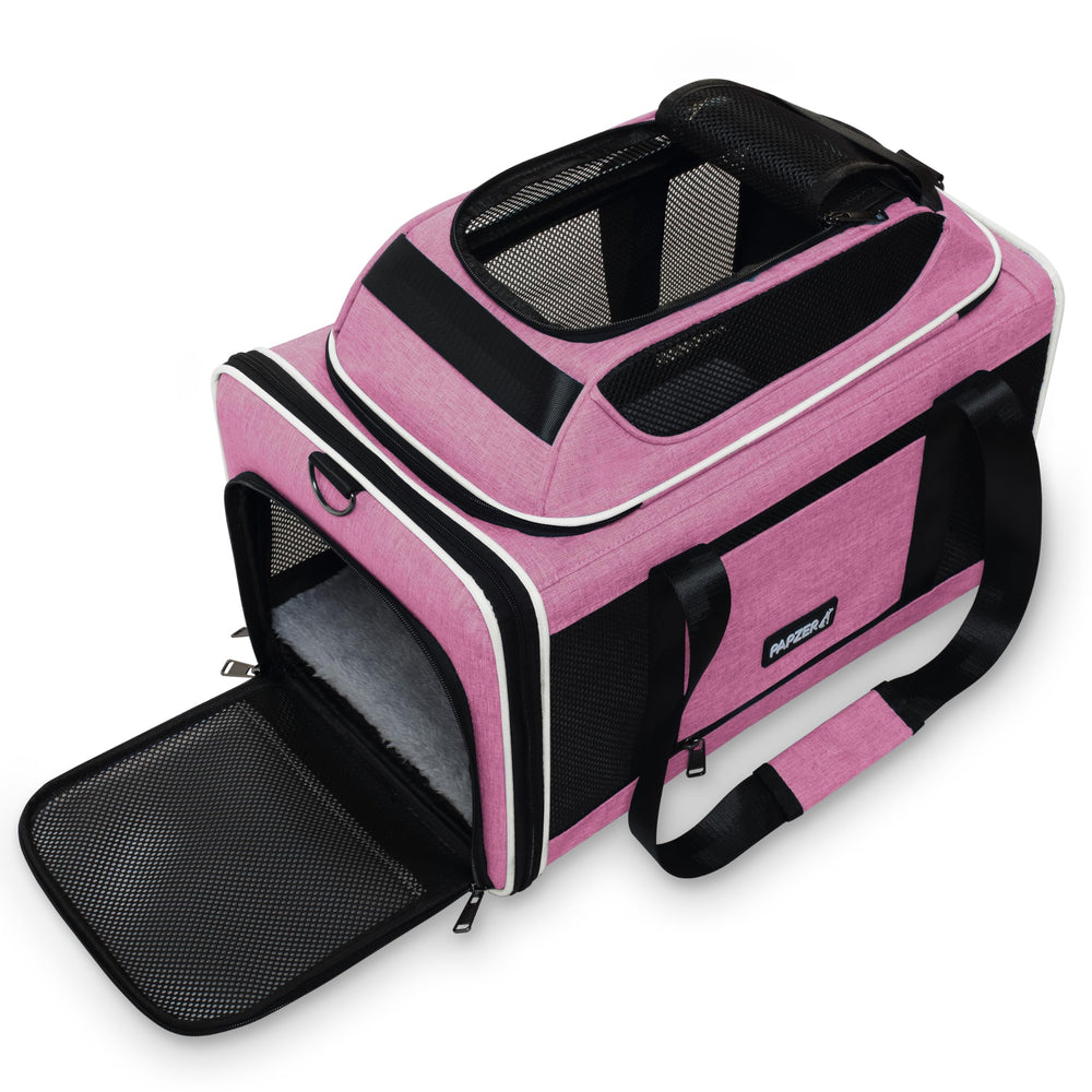 PAPZER transporte para gato bajo asiento facilita viajes en avión.