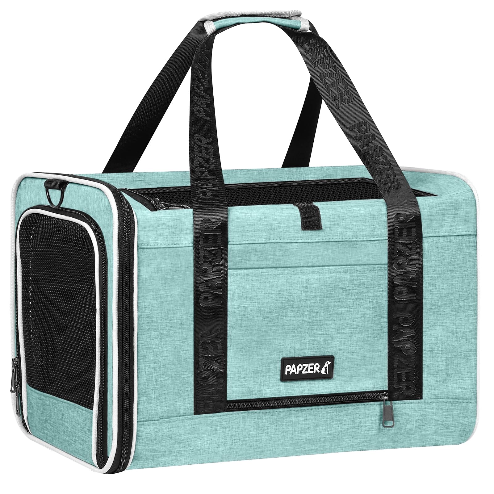 PAPZER porta-mascotas media turquesa: tela Oxford 600D resistente para viajes.