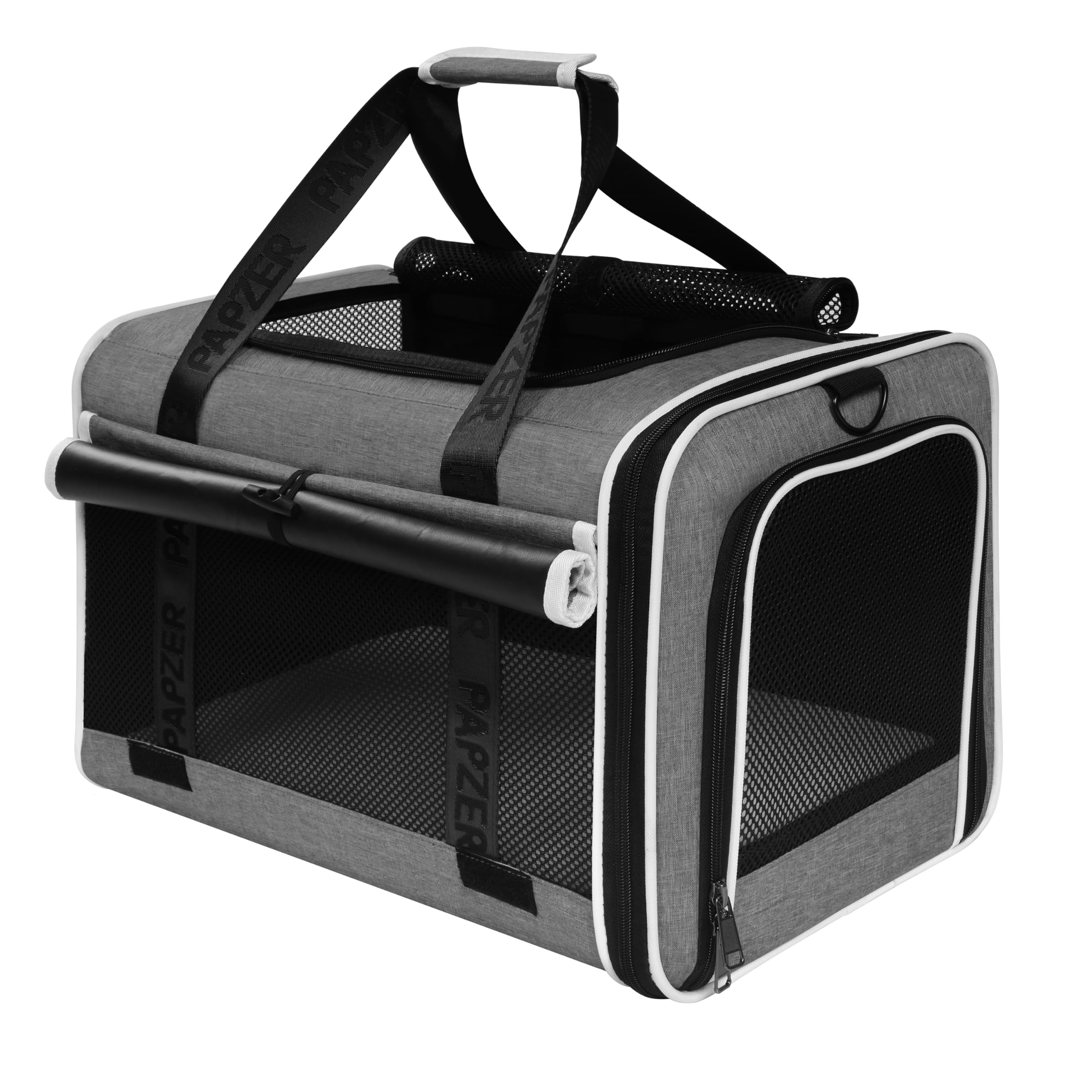 PAPZER transportín mediano para mascotas en exterior, ideal para viajes cortos.