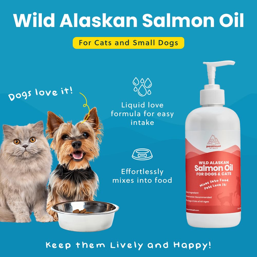 Paramount Pet Health etiqueta: aceite puro sin rellenos para mascotas.
