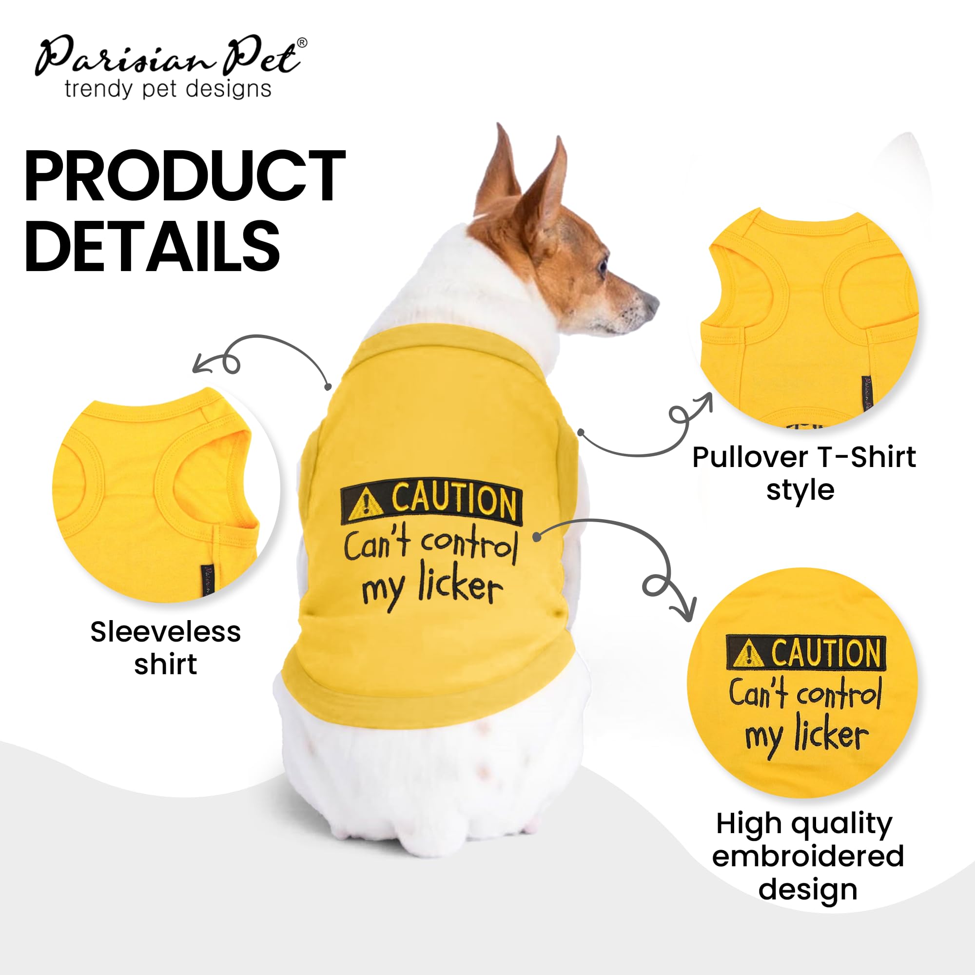 Camiseta de algodón 100% Parisian Pet, suave y transpirable para uso diario.