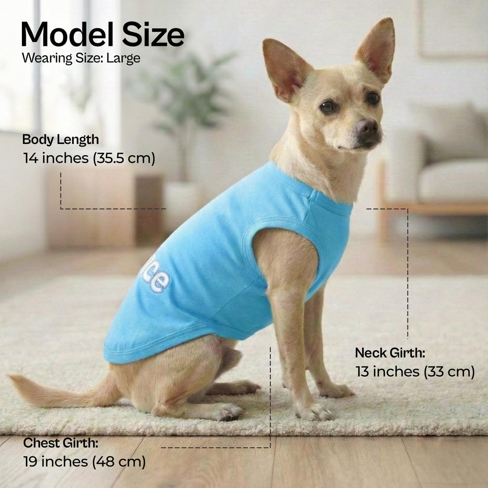 Camiseta de algodón azul de Parisian Pet suave y transpirable.