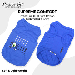 Camiseta azul de algodón ligero de Parisian Pet para perros