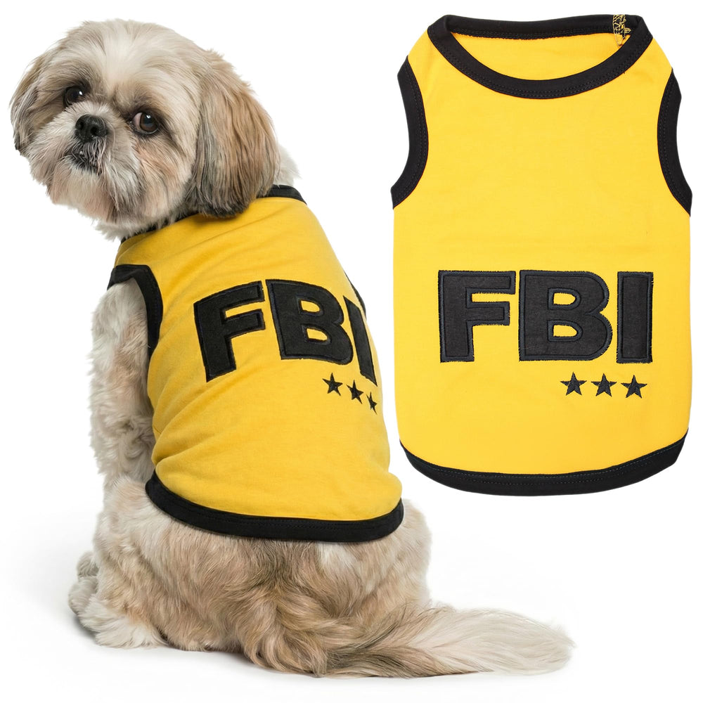 Camiseta Parisian Pet FBI frente: ideal para paseos y sesiones de fotos.