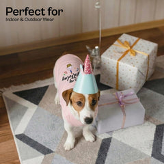 Camiseta rosa para perros con bordado divertido, cómodo para uso diario y ocasiones especiales.