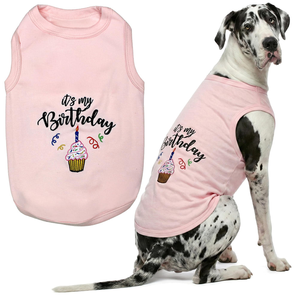 Camiseta Parisian Pet para perros grandes, rosa, sin mangas, ideal para paseos de verano.