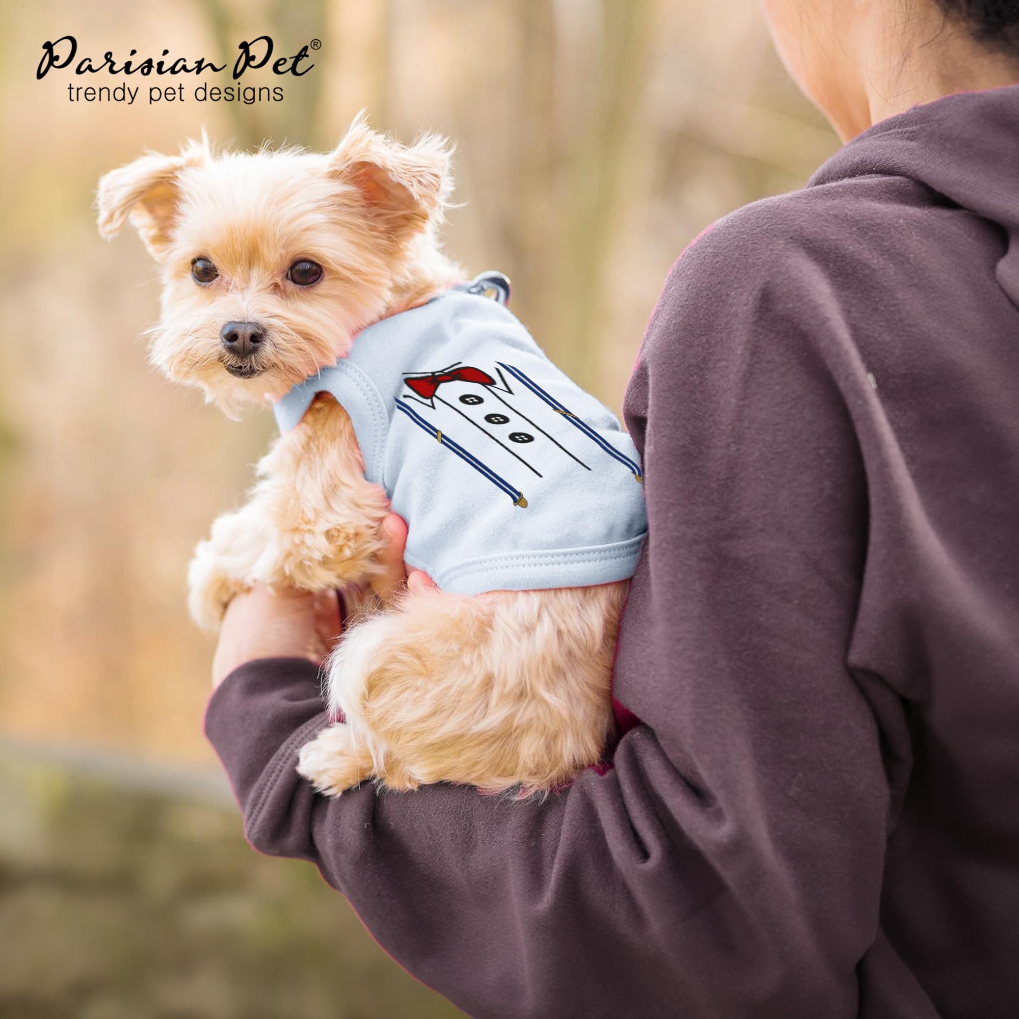 Parisian Pet camiseta lavable a máquina, mantiene bordado tras lavados.