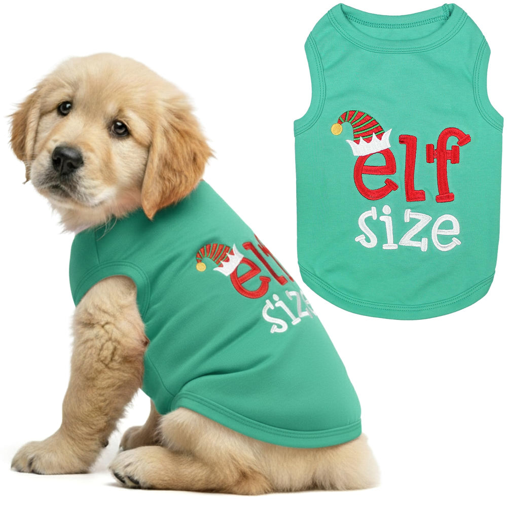 La camiseta de Parisian Pet para perro, Navidad sin mangas, elf size; ideal para salidas.