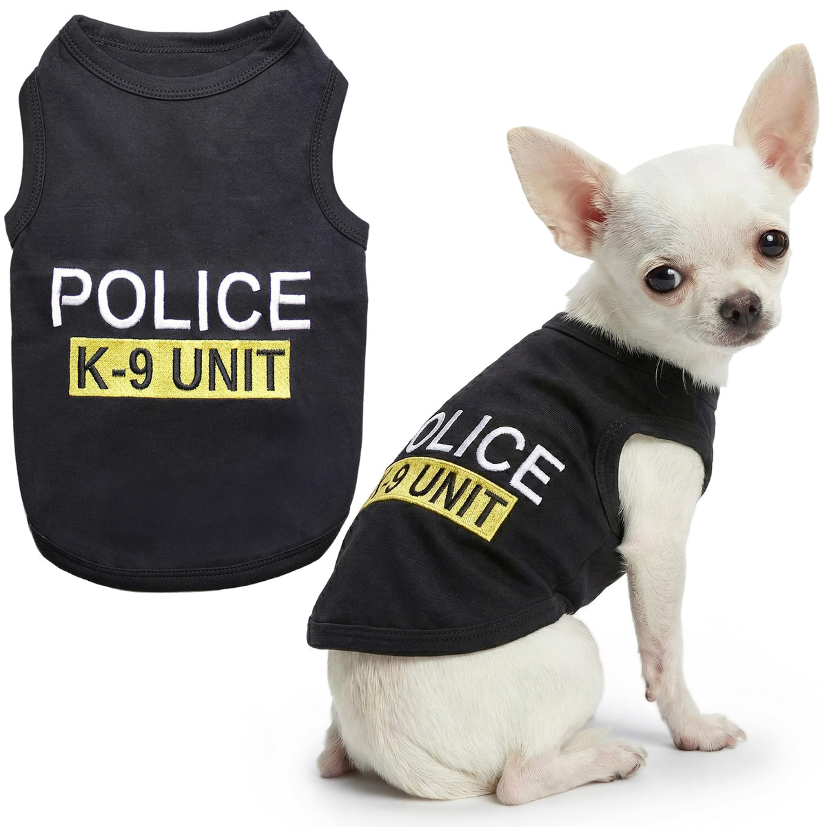 Camiseta Parísian Pet policía K-9 para paseos y sesiones de fotos.