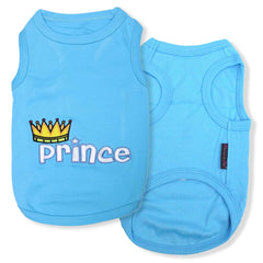 Camiseta Parisian Pet con bordado Príncipe para paseos elegantes.