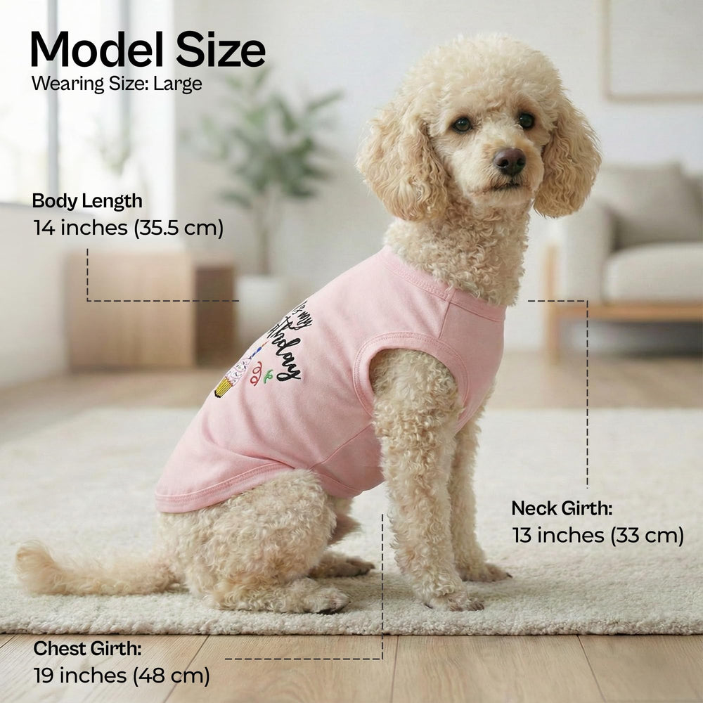 Camiseta de algodón 100% para perros grandes, transpirable y suave durante caminatas.