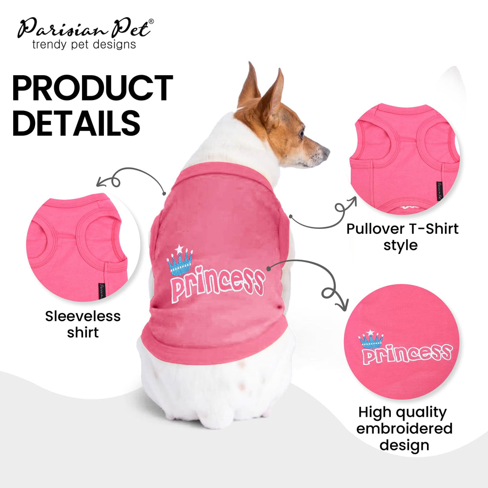 Prenda sin mangas Parisian Pet rosa para libertad de movimiento.