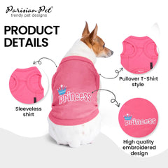 Prenda sin mangas Parisian Pet rosa para libertad de movimiento.