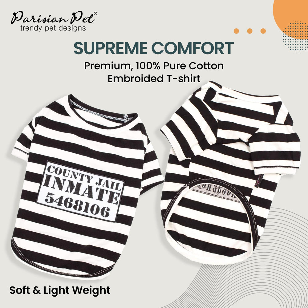 Disfraz prisionero Parisian Pet con bordado detalle