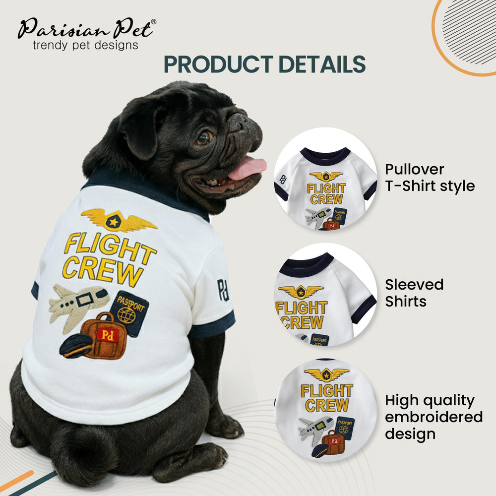 Parisian Pet Flight Crew Shirt tejido algodón-poliéster suave y duradero.