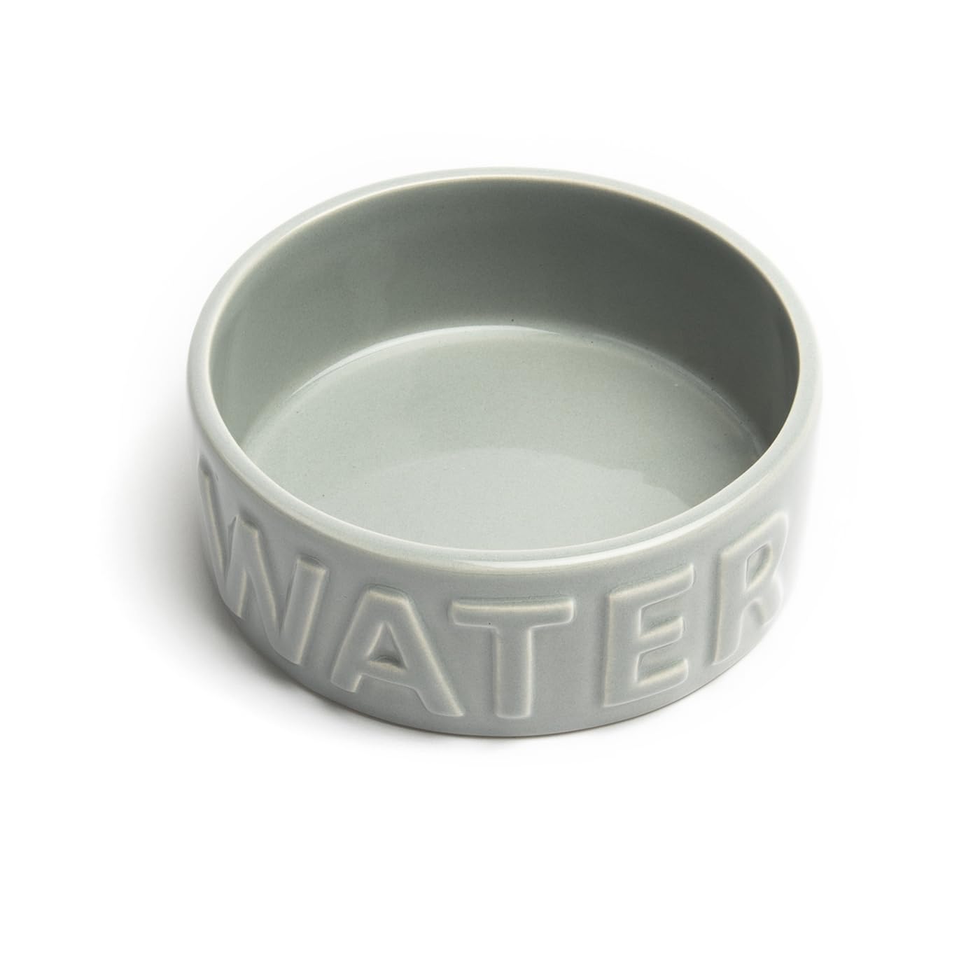 Park Life Designs tazón cerámico para mascotas, agua clásica en gris, seguro y estable.