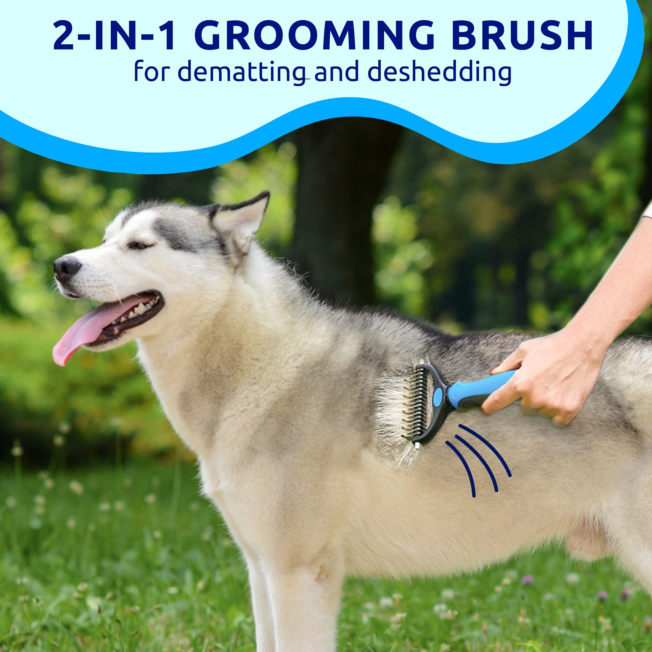 Pat Your Pet Deslanador con 17 dientes para deslanar pelaje grueso rápidamente.