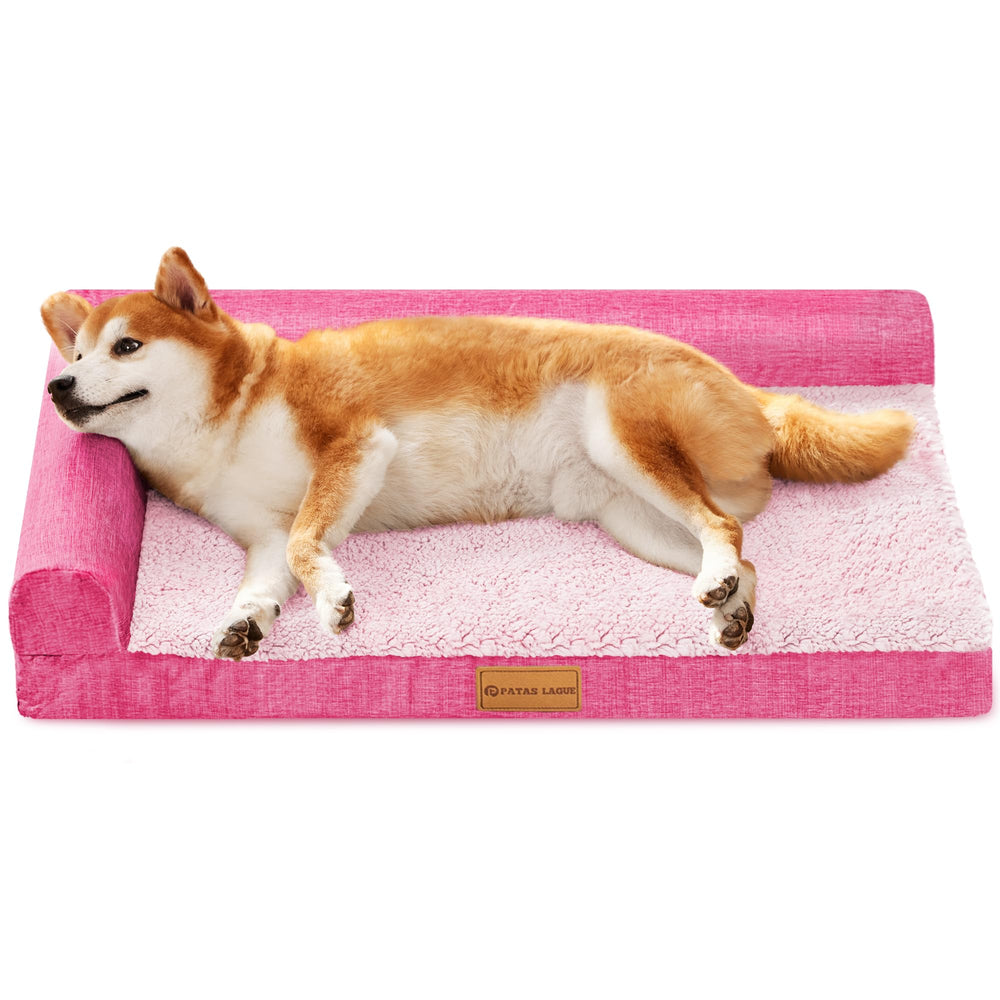 Patas Lague Cama Ortópedica para Perro 30x20 rosa, soporte cómodo para el descanso