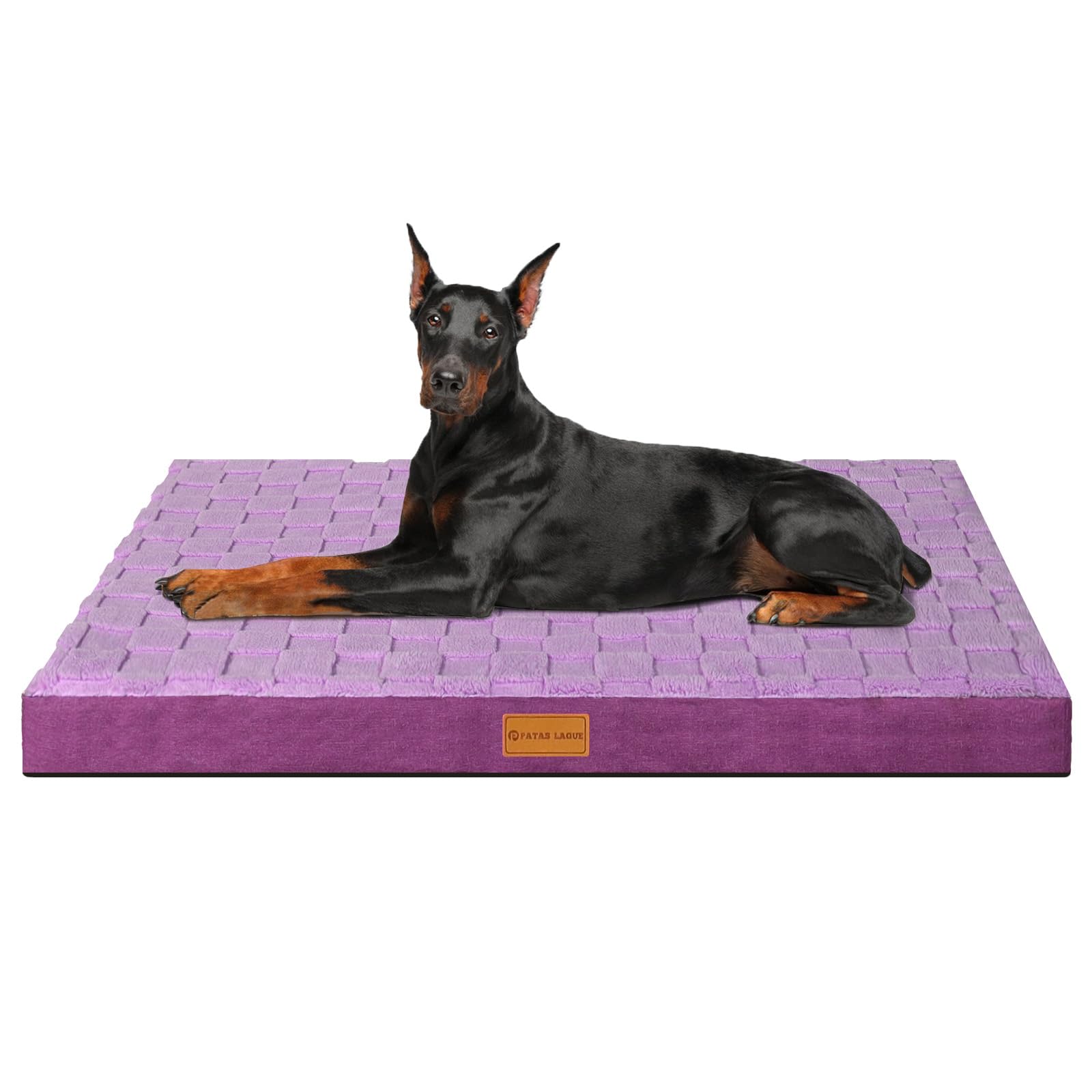 Patas Lague cama ortopedica 56x40, vista frontal, soporte cómodo para perros grandes.