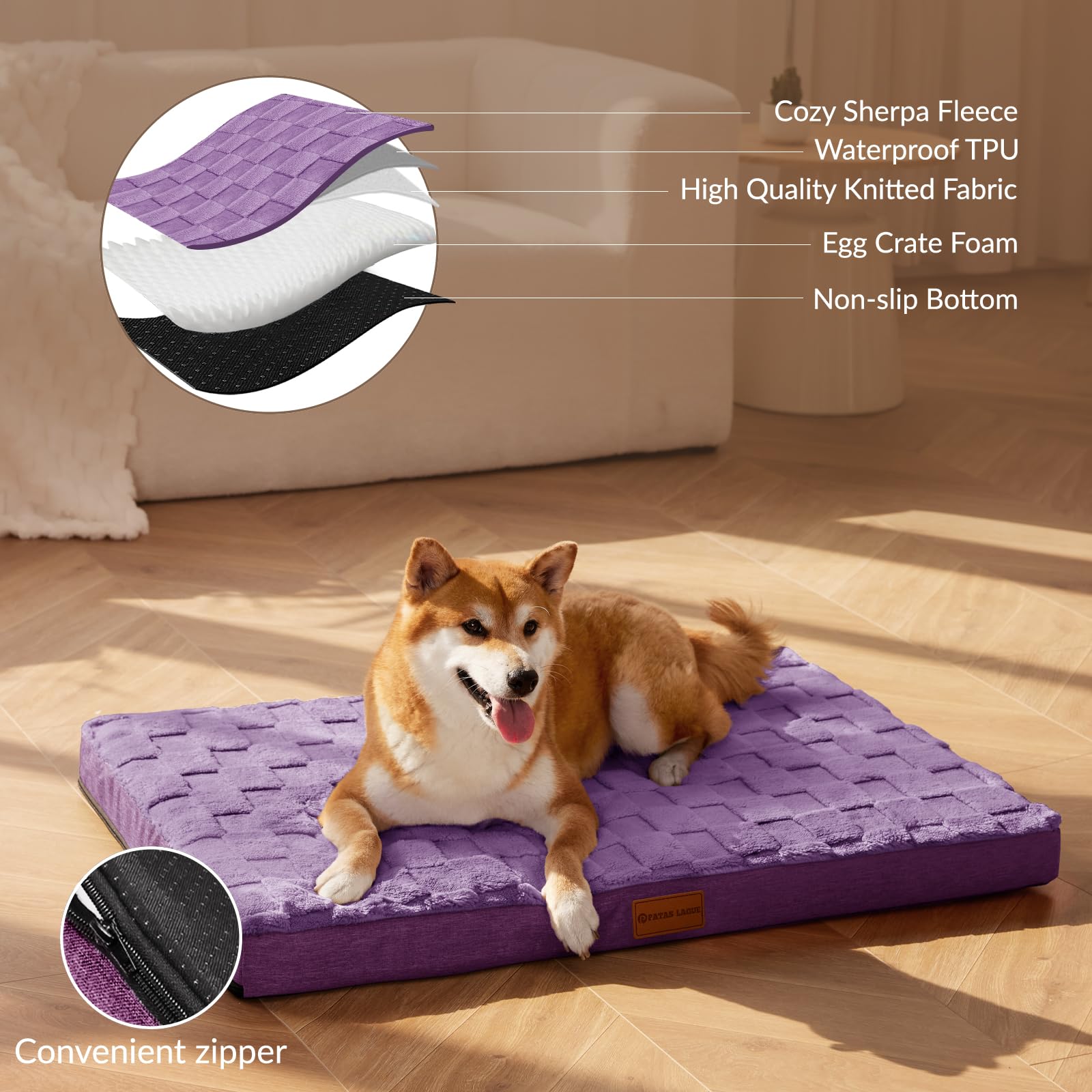 Patas Lague cama, funda desmontable lavable, limpieza rapida y sencilla.