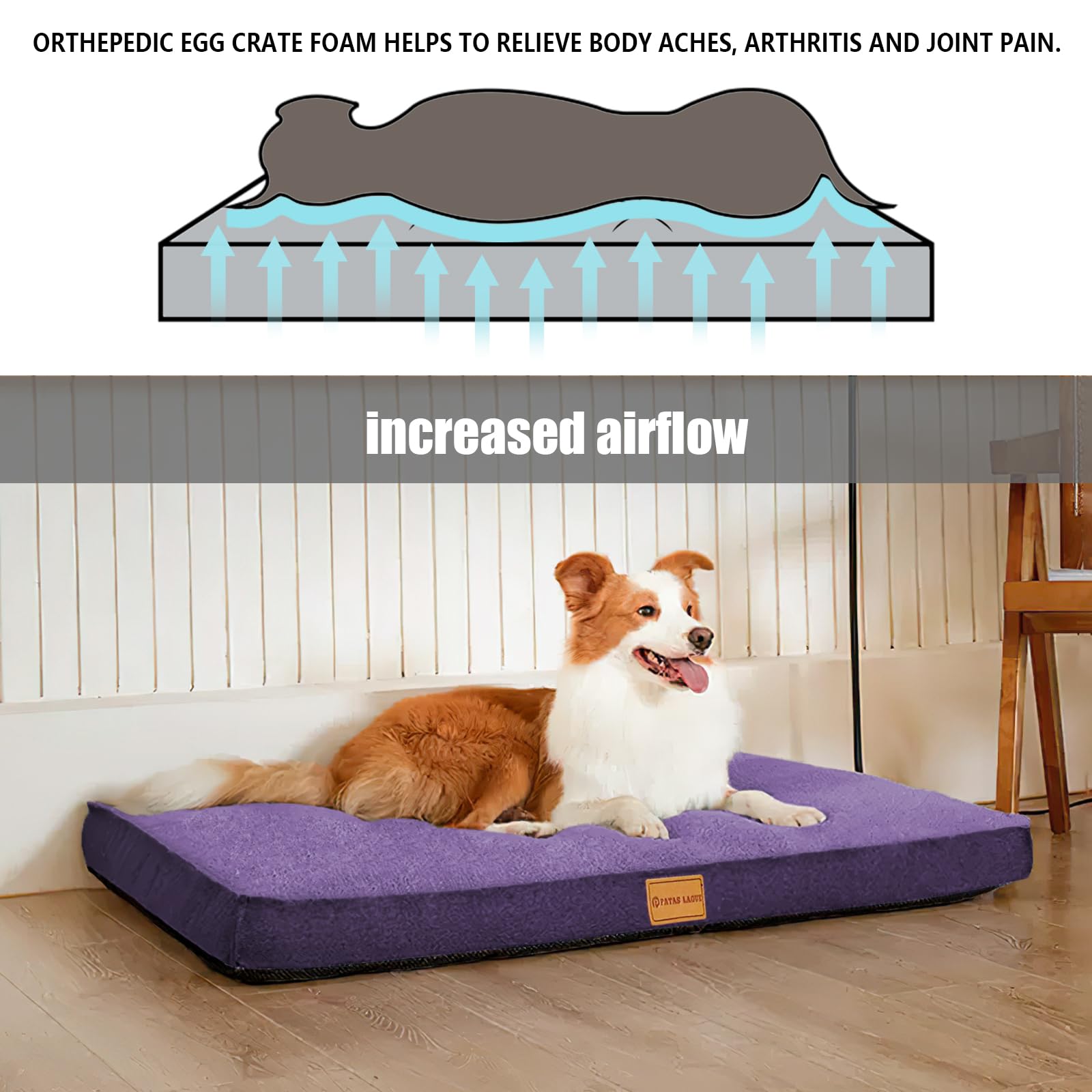 Base antideslizante Patas Lague mantiene la cama en su lugar.