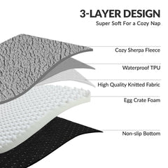 Diseño en forma de L de Patas Lague para soporte de cabeza y cuello.