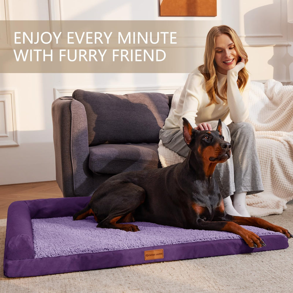 Patas Lague diseño en L para cama de perro aporta soporte extra para cuello.