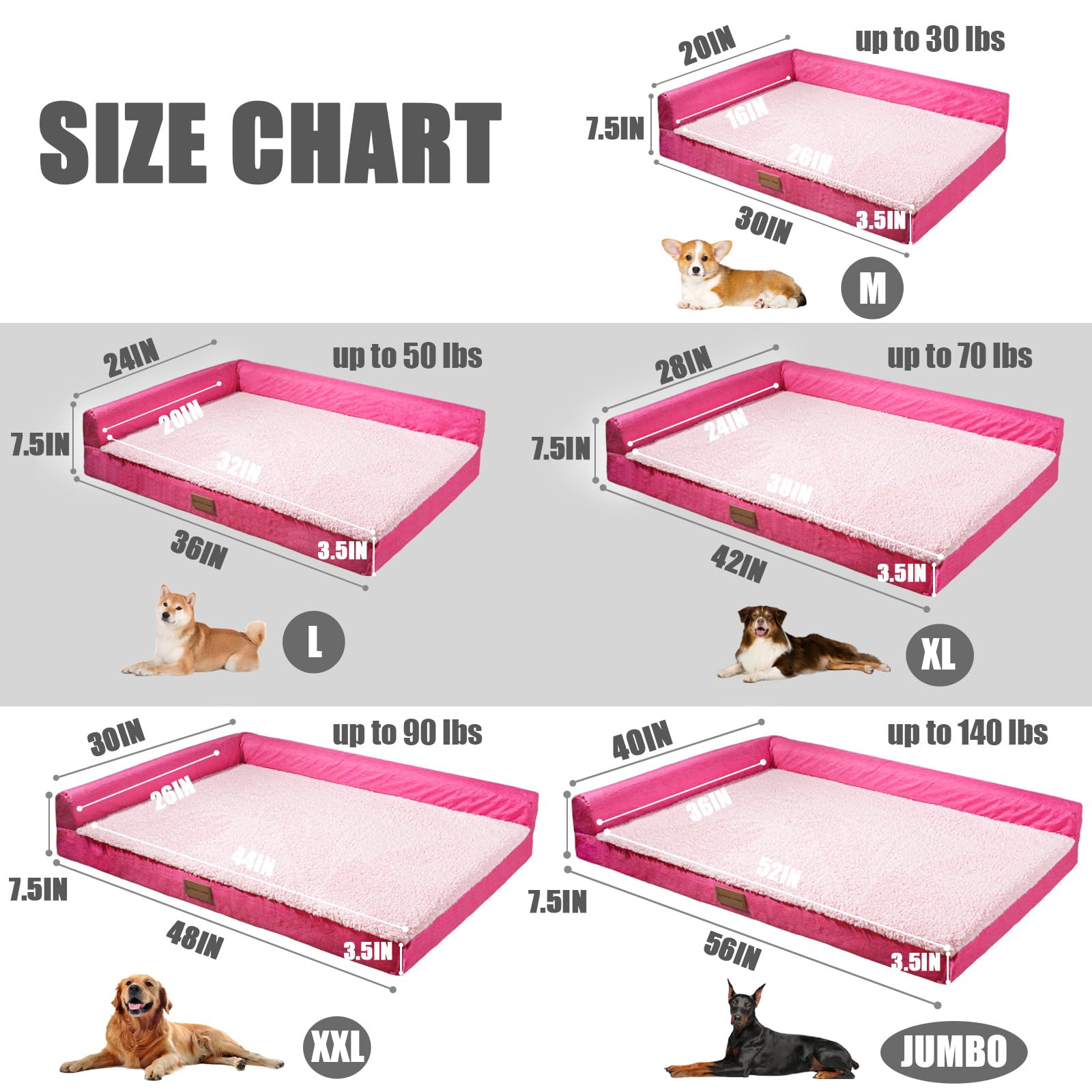 Diseño en L Patas Lague para cabeza y cuello del perro