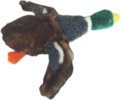 Patchwork Pet Patito Mallard de 17 pulgadas con chirriador, ideal para juegos activos.