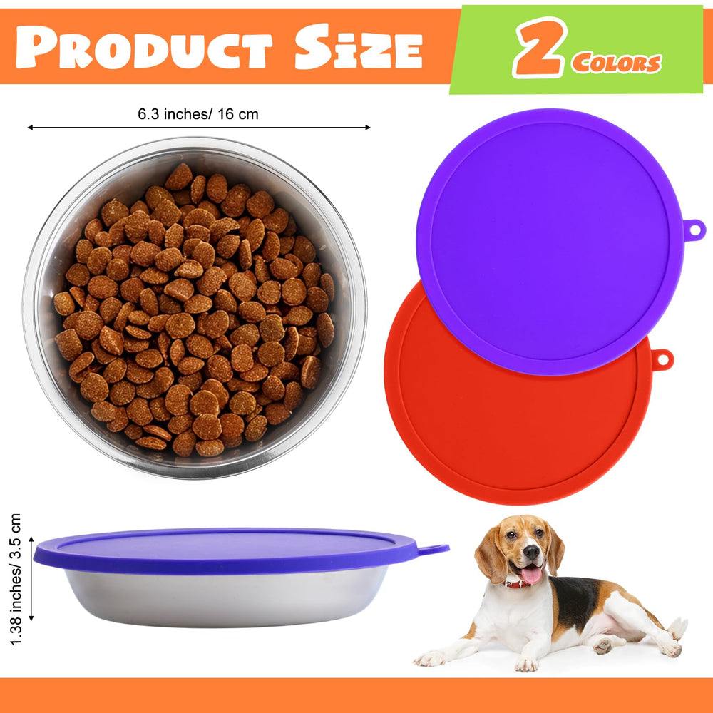 Patelai tazón acero inoxidable 16 cm morado para gatos, estable durante la hora de comida.