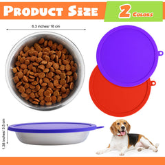 Patelai tazón acero inoxidable 16 cm morado para gatos, estable durante la hora de comida.