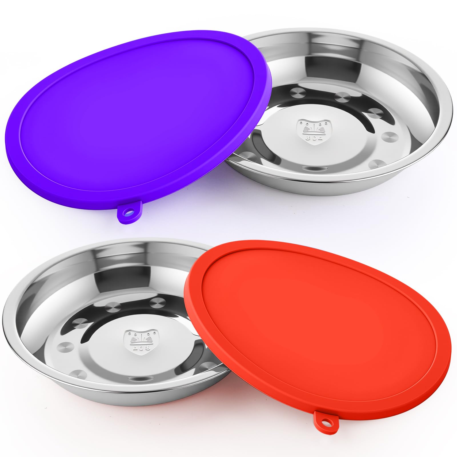 Patelai tazón acero inoxidable 16 cm rojo para perros pequeños, duradero y fácil de limpiar.