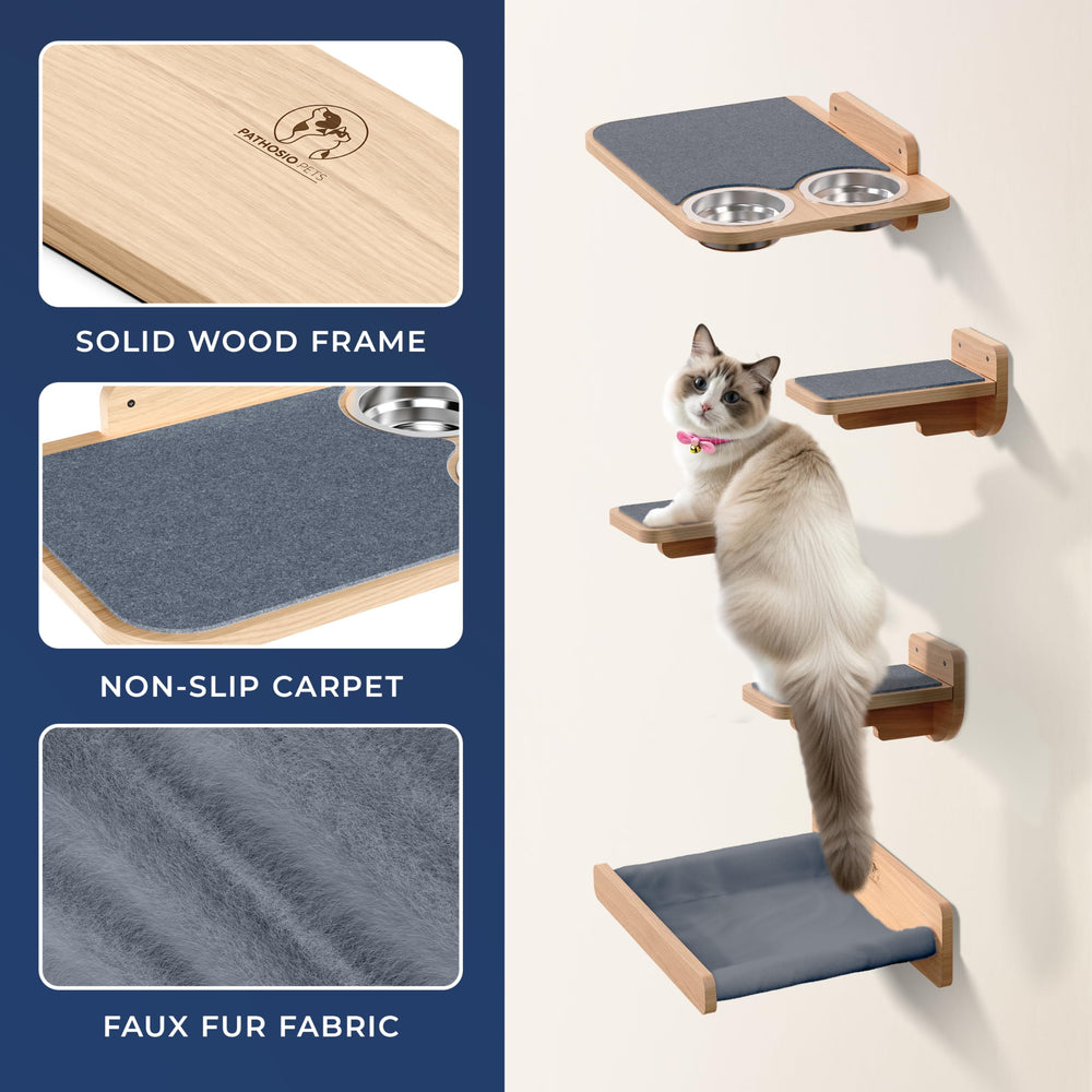PATHOSIO PETS comedero a prueba de perros, diseño práctico para hogares mixtos.
