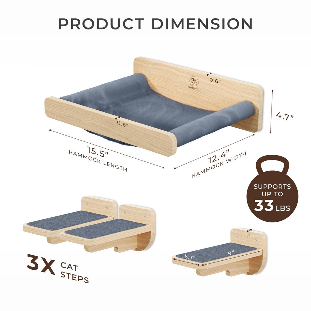 PATHOSIO PETS escalador de pared para gatos, ofrece juego y escalada segura.