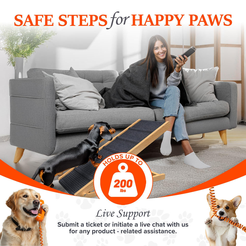 PATHOSIO PETS perro sube a la cama con rampa estable