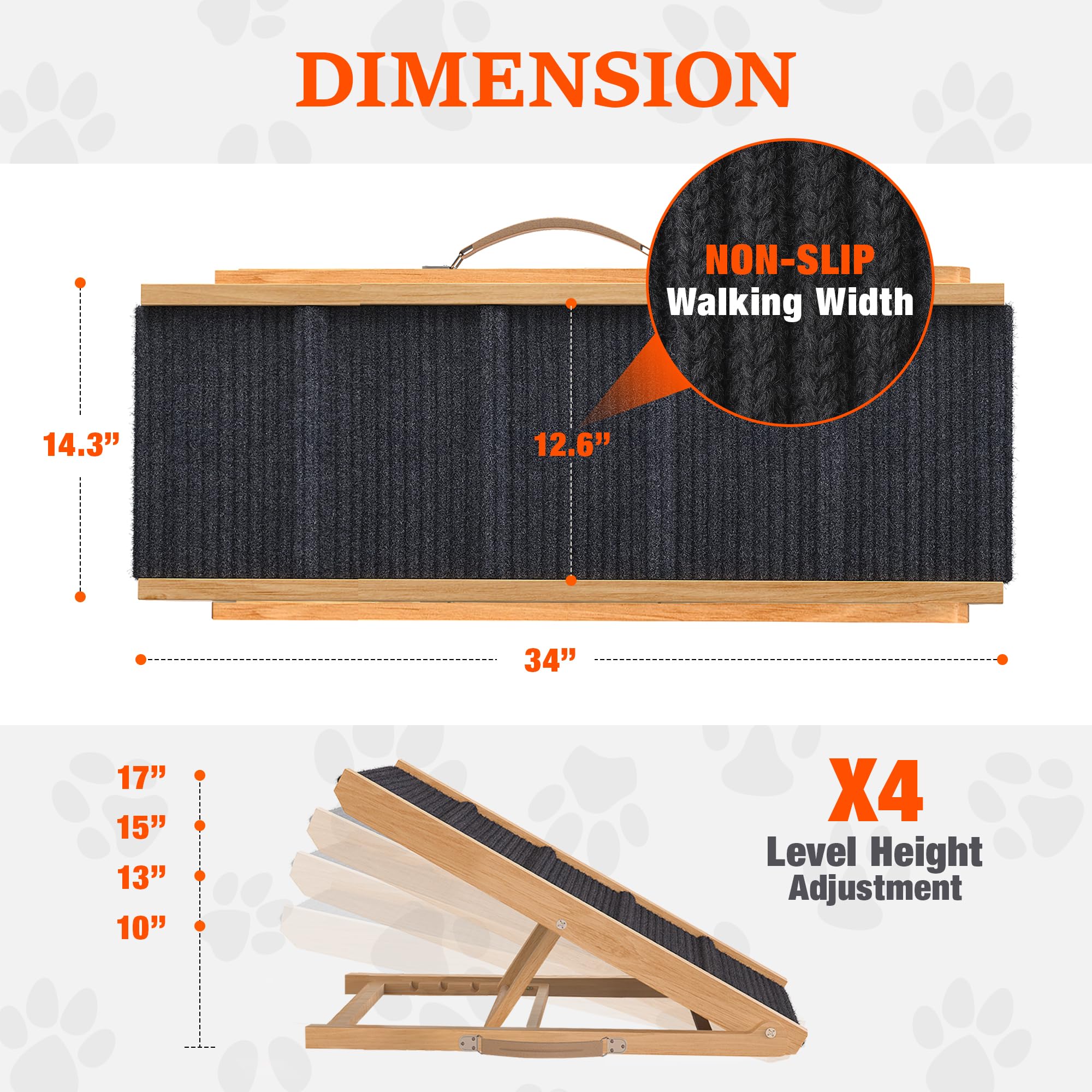 PATHOSIO PETS rampla plegable para perro, ideal para viajar y guardar