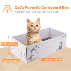 PatiencET rascador con caja y hierba gatera para atraer gatos.