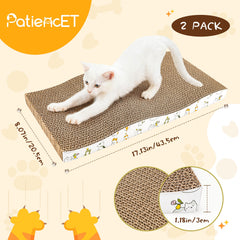 PatiencET rascador para gatos ondulado, vista lateral alternativa atractiva para rascar sin dañar muebles.