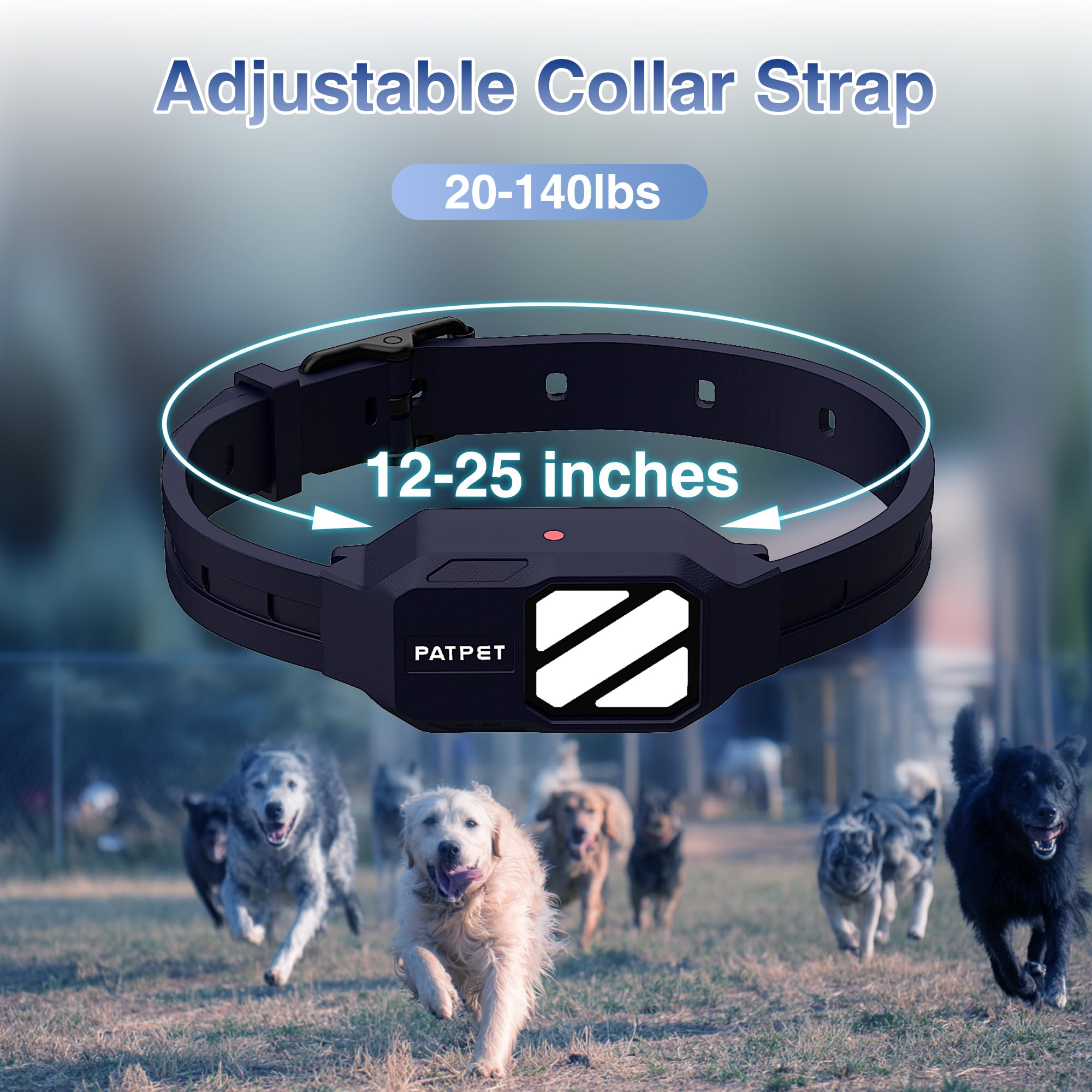 PATPET Collar con alcance de 4200 ft para control a distancia confiable.