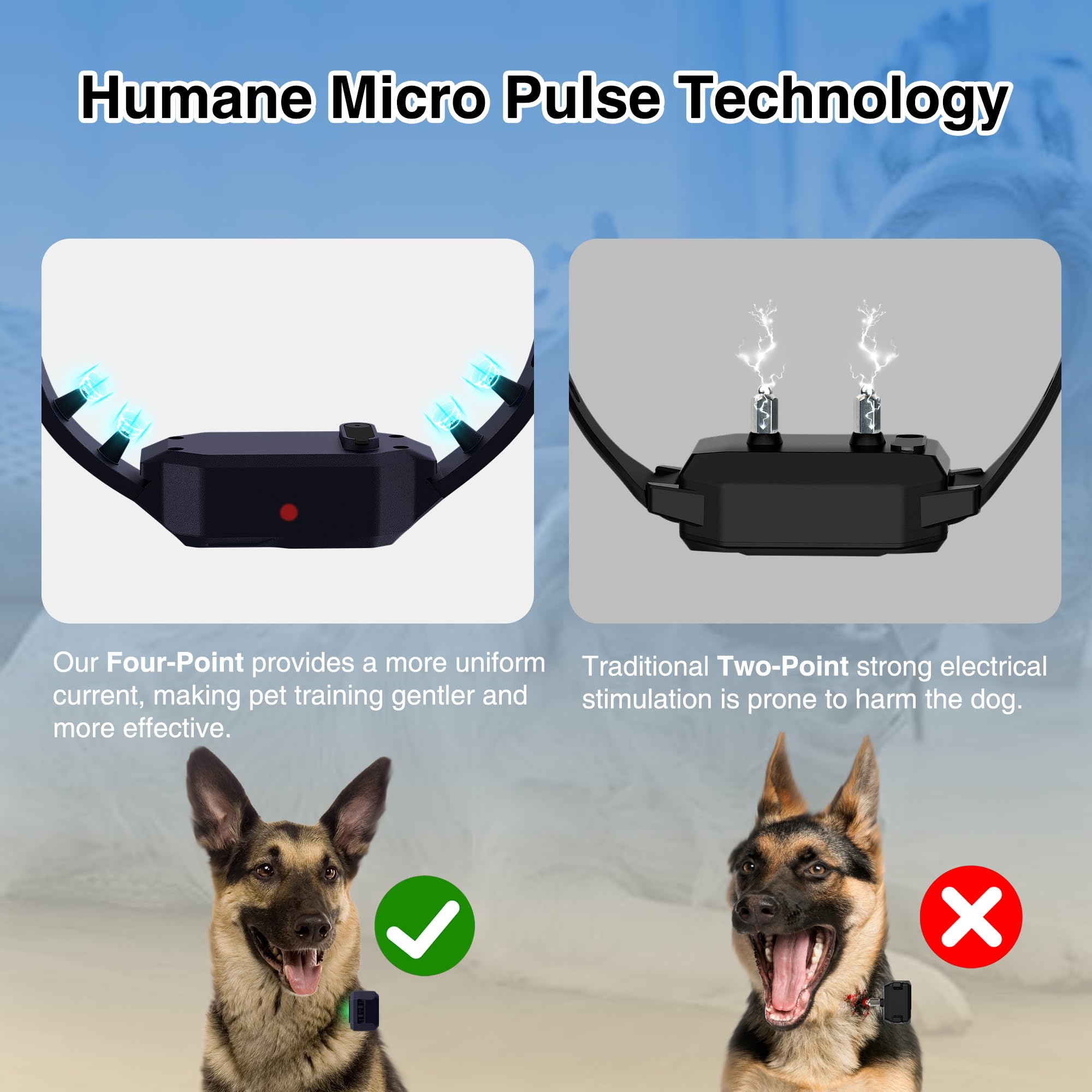 PatPet collar con alcance de 4200 ft para entrenar en interiores y exteriores.