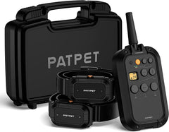 PATPET collar-entrenamiento-dos-perros con alcance de 1,2 km para entrenamiento al aire libre.