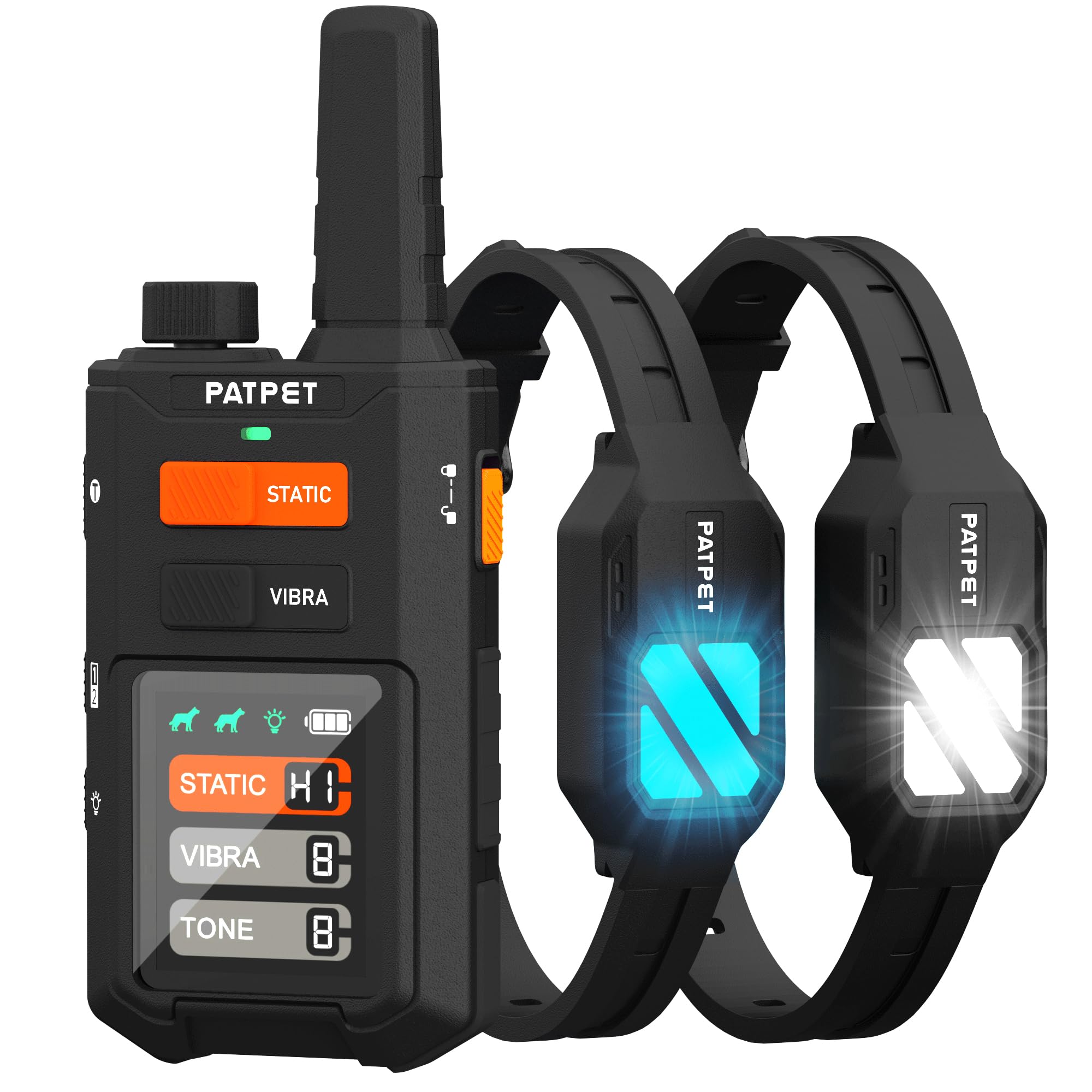 PATPET collar con micro-pulse para adiestramiento suave y efectivo al aire libre.