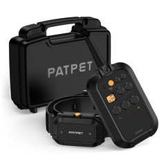 PATPET collar de entrenamiento, vista frontal, control remoto para perros grandes.