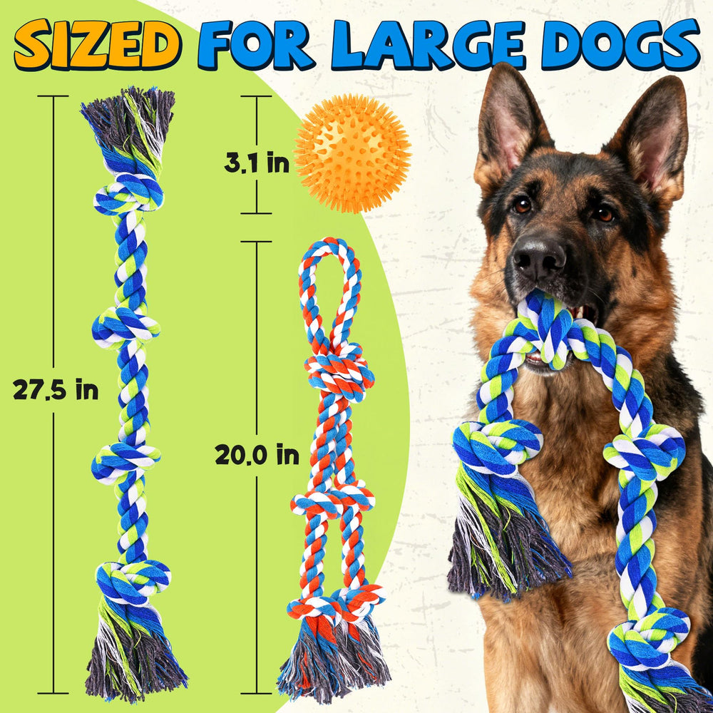 PatsFran cuerda-juguete-resistente-mordida: diseñado para perros grandes con mordidas intensas.