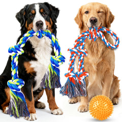 PatsFran pack-juguetes-cuerda-perro-grande: ideal para juego de tira y mordida prolongados.